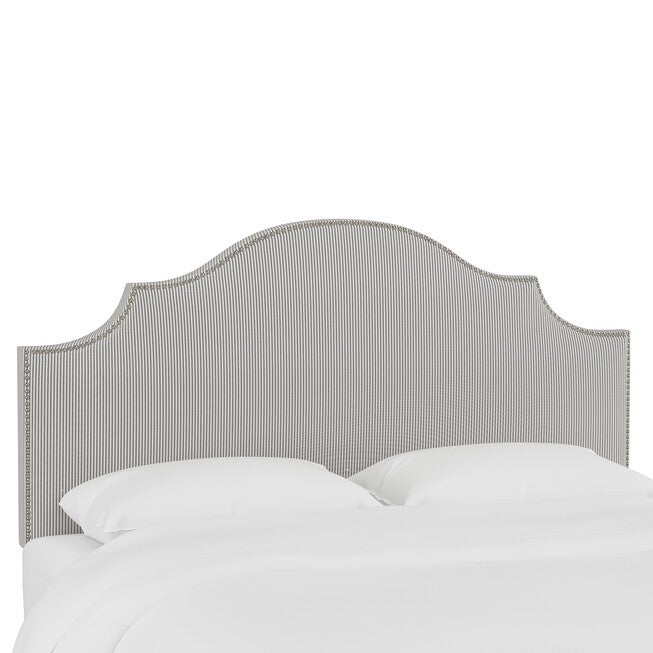 Stripe Nail Button Notched Headboard, , alternate image number null