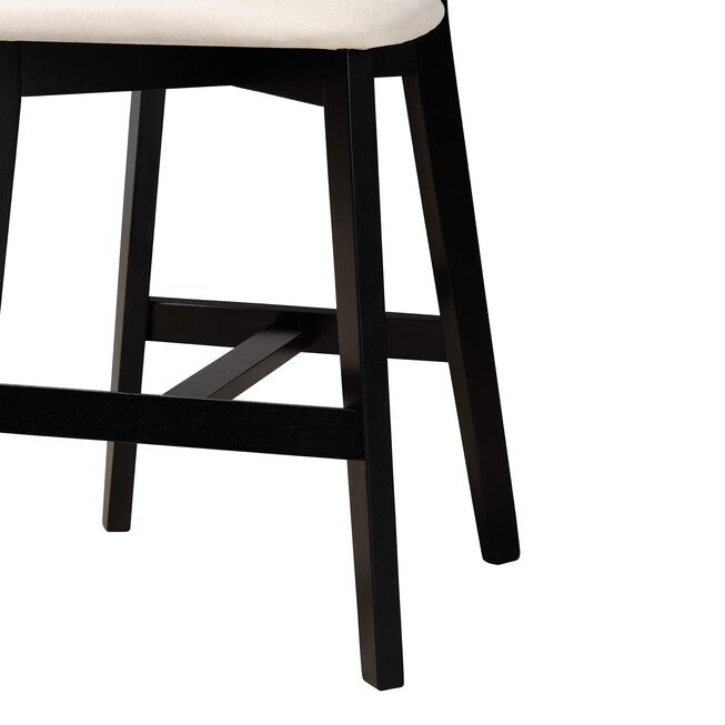 Dannell Mid-Century Modern Grey Fabric And Walnut Brown Finished Wood 2-Piece Counter Stool Set, , alternate image number null