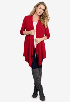 Fine Gauge Handkerchief Hem Cardigan Sweater
