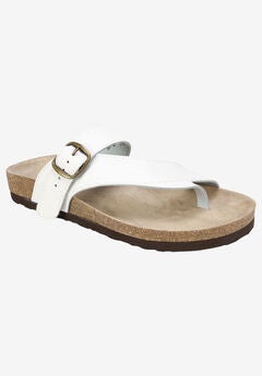 White Wedge Thong Sandals