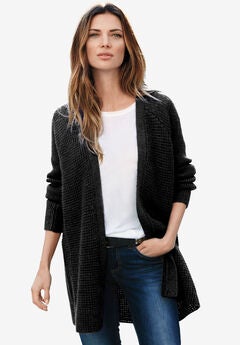 Plus Size Black Cardigan 